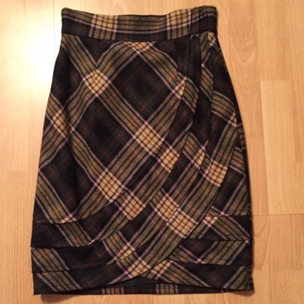 Plenty by Tracy Reese Wool Plaid Skirt